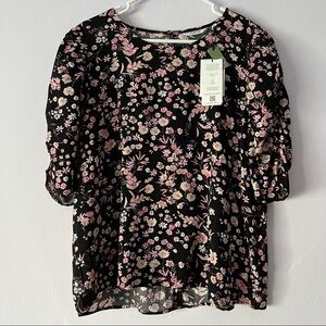 🍉 NWT b.young Floral Puffy Sleeve Blouse
